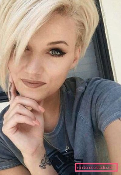 pixie прическа снимки блондинка